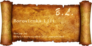 Borovicska Lili névjegykártya